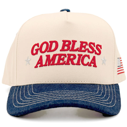 God Bless America Two Tone Trucker Cap