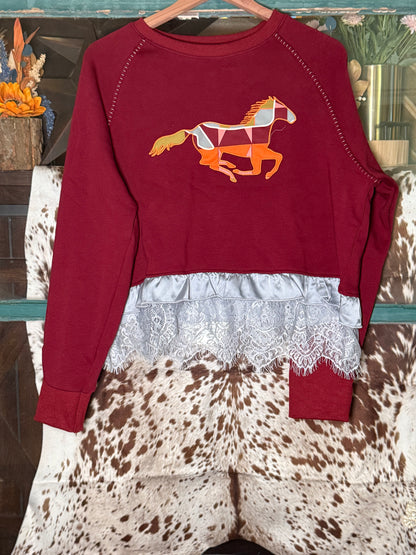 Runaway Romance Ruffle Sweatshirt