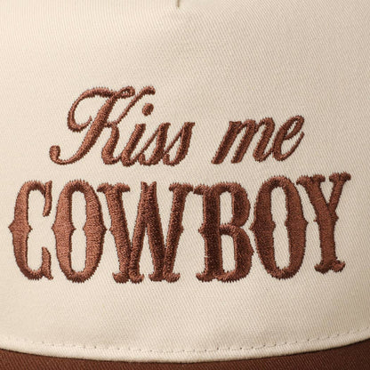 Kiss Me Cowboy Embroidery Two-Tone Cap