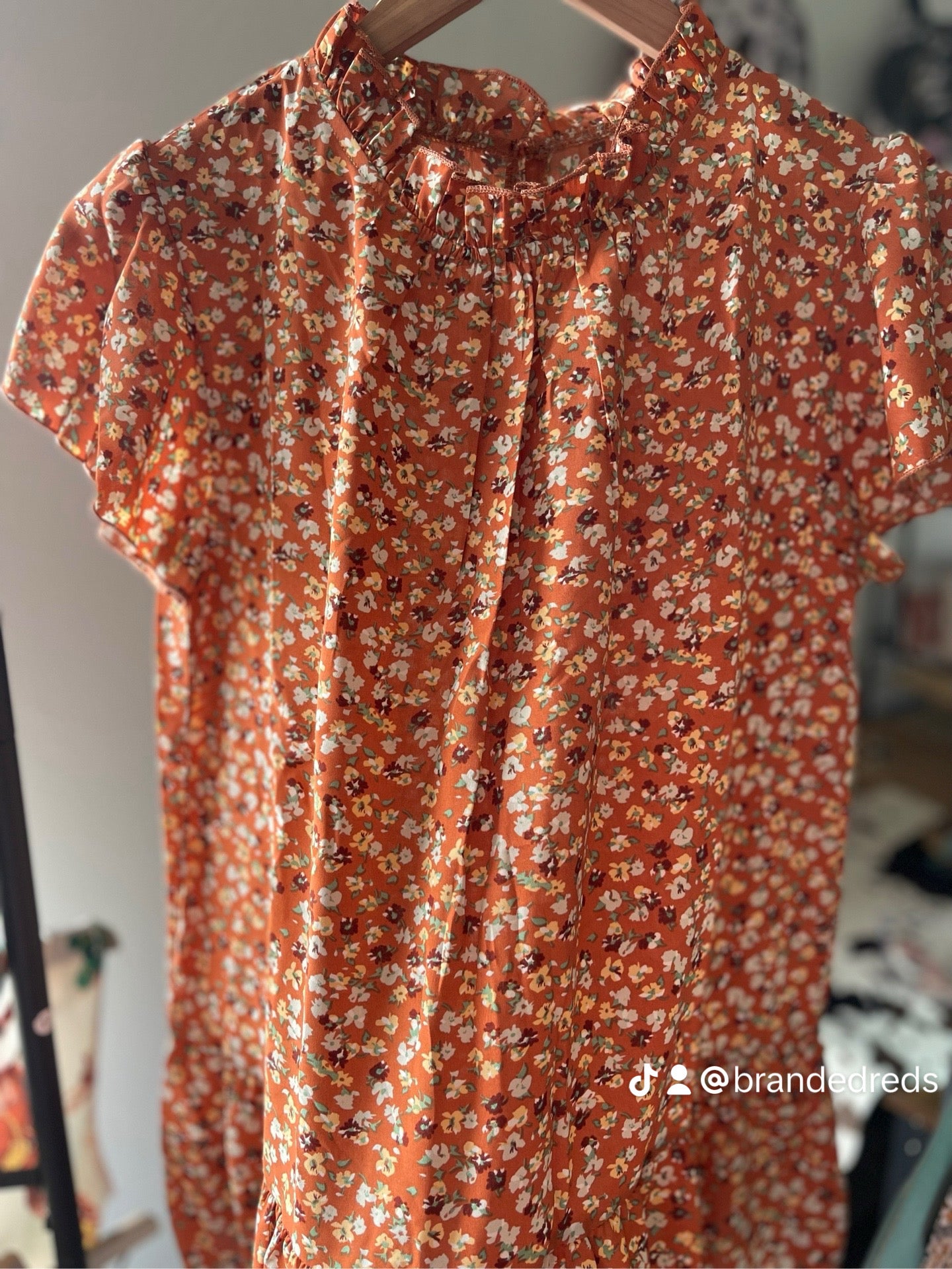 Rust Floral Top