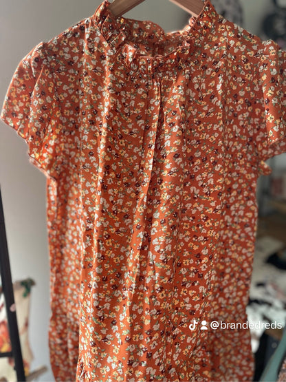 Rust Floral Top