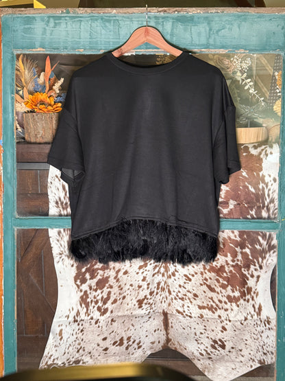 Feathers After Dark Boxy Top