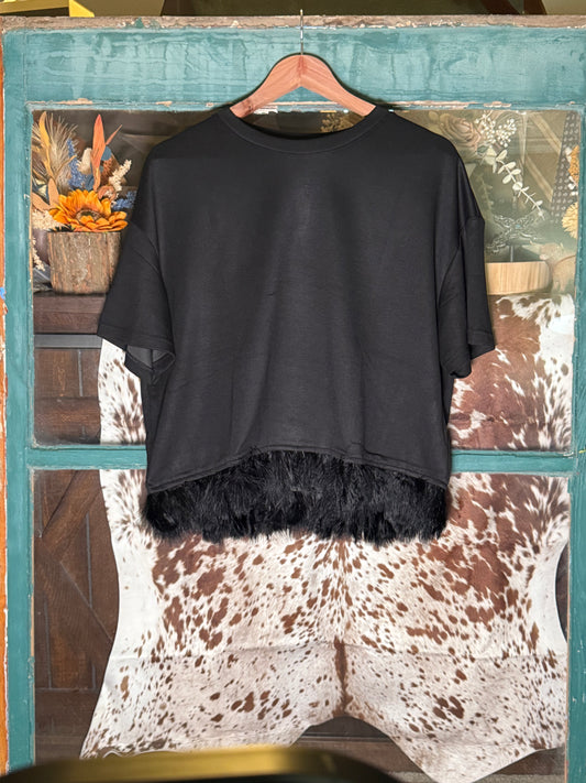 Feathers After Dark Boxy Top