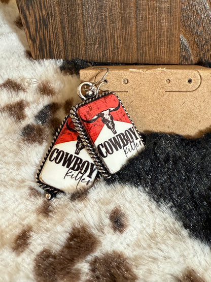Western Cowboy Killer Dangle Earrings