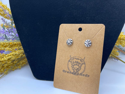 Antiqued Silver Turquoise Stud