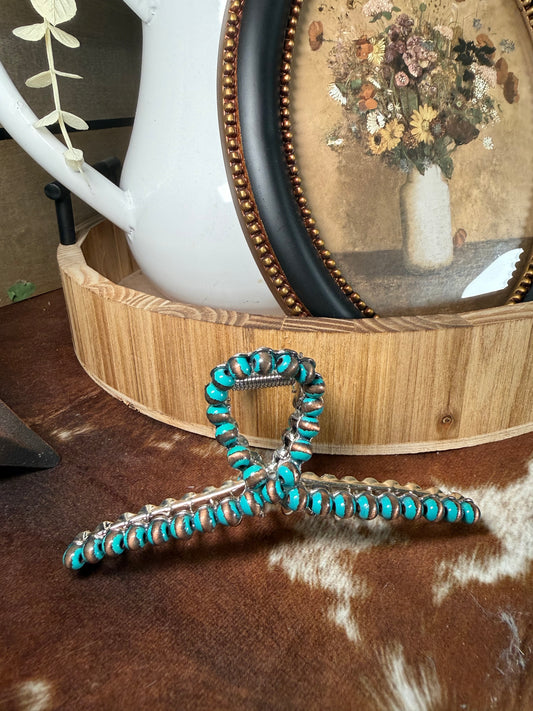 Western Navajo Pearl Inspired Hair Clip