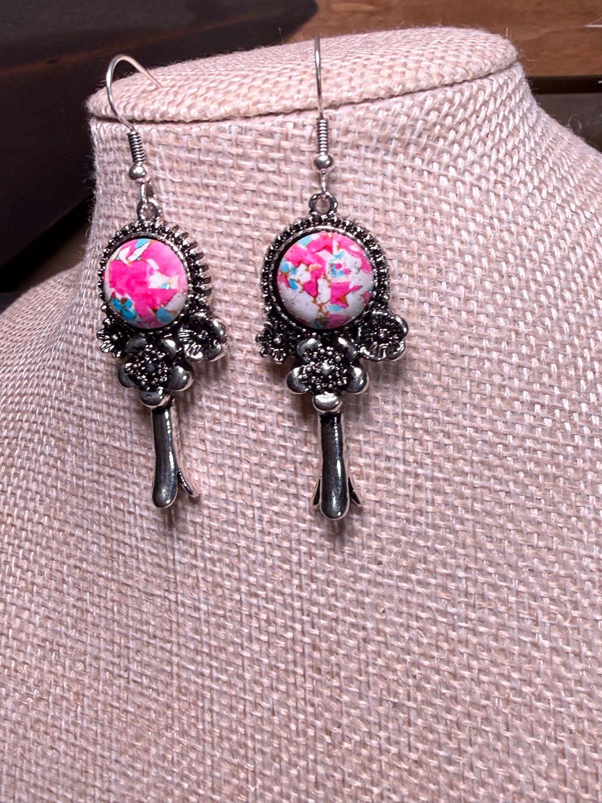 Cotton Candy Cowgirl Stone Drop Earrings