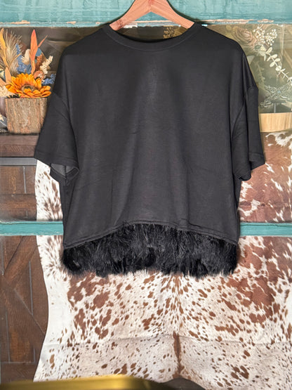 Feathers After Dark Boxy Top