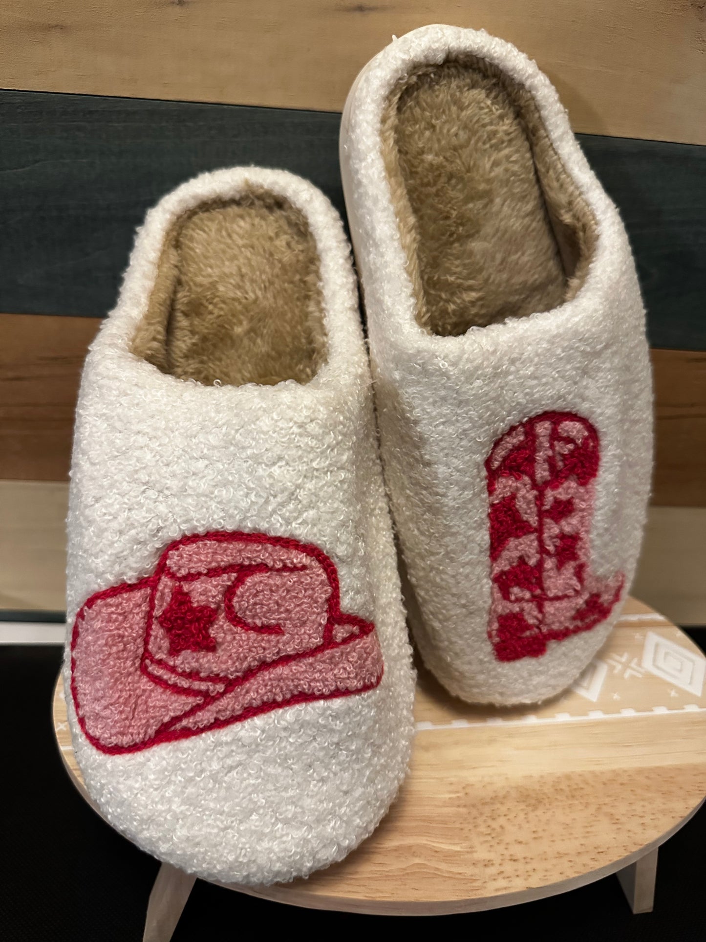 Pink Western Slippers