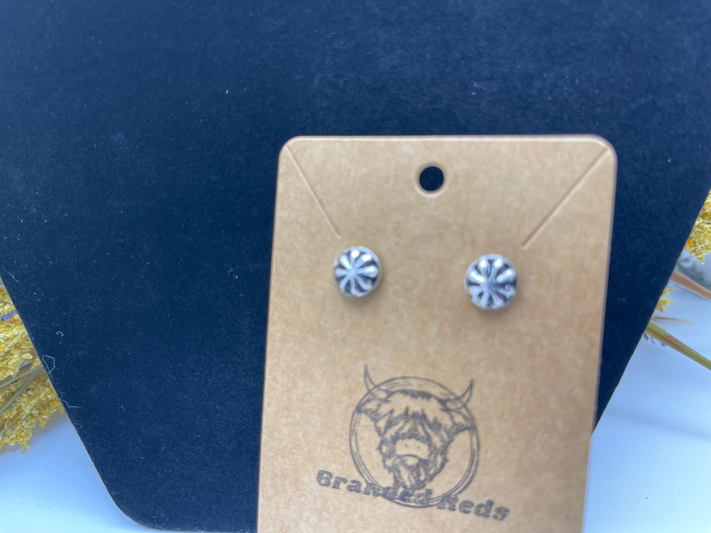 Antiqued Silver Turquoise Stud