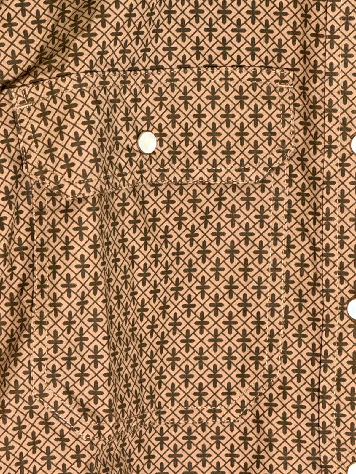 Crossroads Brown Long Sleeve Pearl Snap Shirt