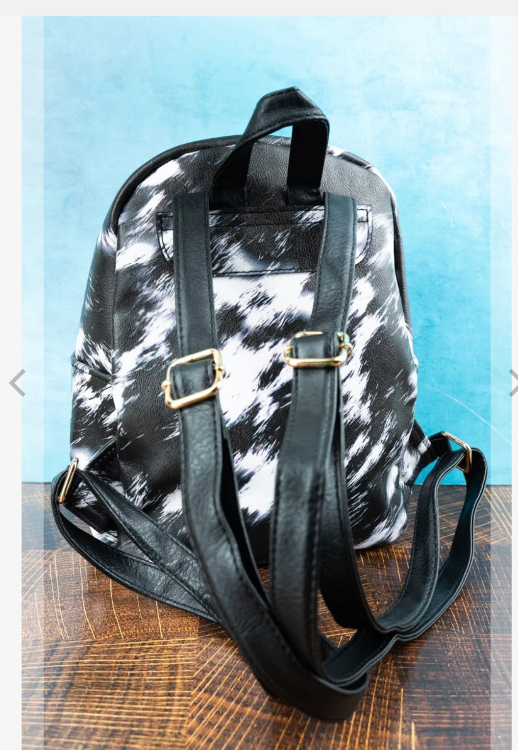 Cowhide Pattern Backpack Purse