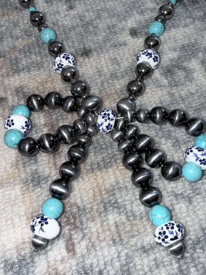 Pearl Bow Two Stand Necklace