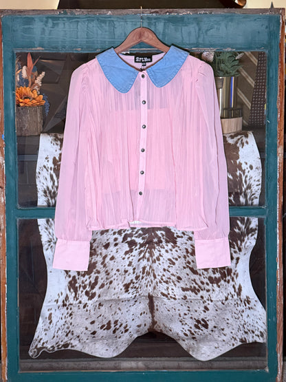 Pretty in Pink Denim Darling Top