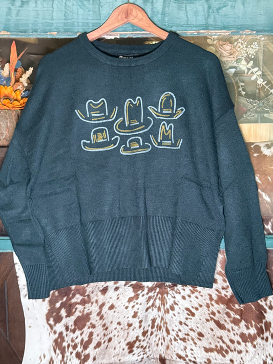 Hats Off to Green Sweater Knit Top