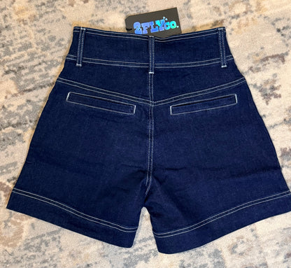 High-Rise Ranch Hand Denim Shorts