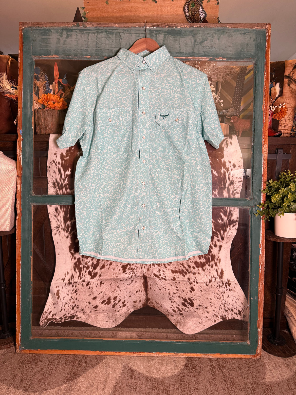 Sage Scroll Drover Short Sleeve Shirt