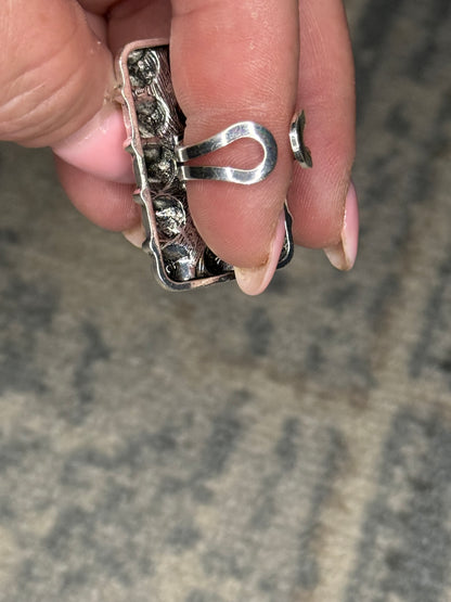 Cowgirl Silver Stud Adjustable Ring