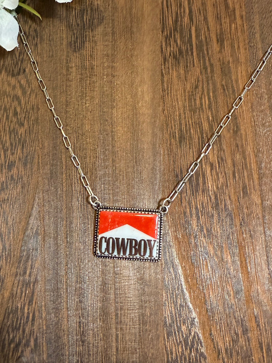 Western Vintage Cowboy Pendant Necklace