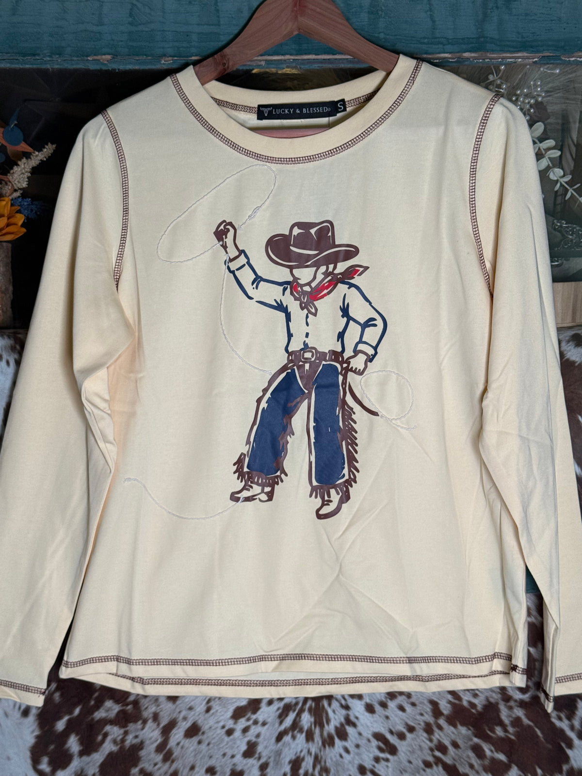 Rope & Ride Cowboy Long Sleeve Top
