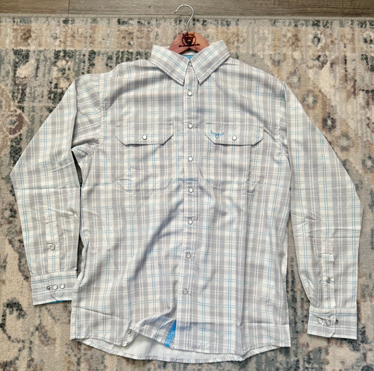 Drover Silver Sage Pearl Snap