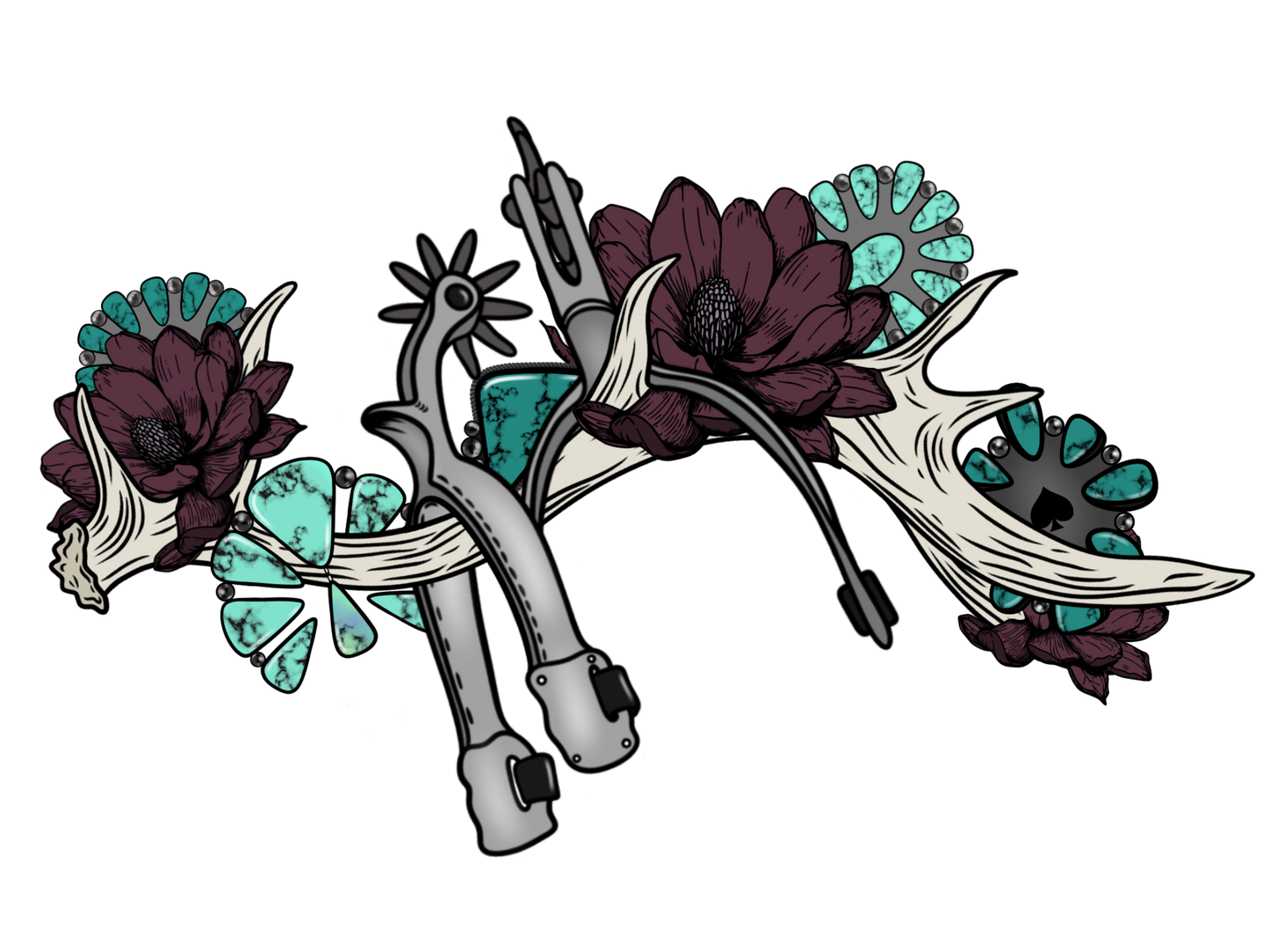 Deer Rack with Flowers