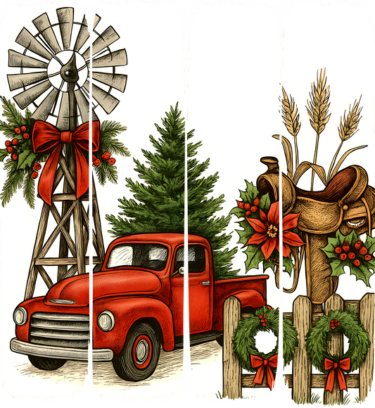 Christmas Vintage Red Truck