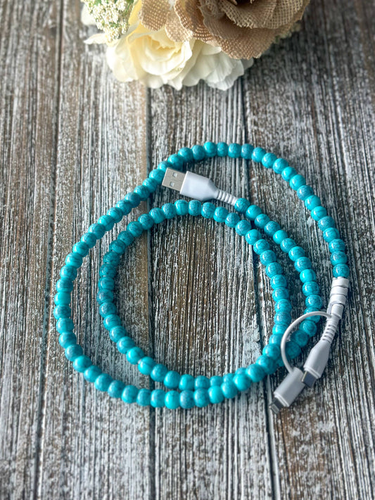Trailblazer Turquoise 2-in-1 Beaded Charging Cable