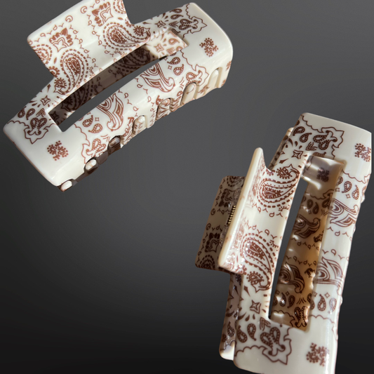 Western Paisley Bandana Print Claw Clip