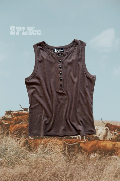 Chocolate Trail Henley Tank
