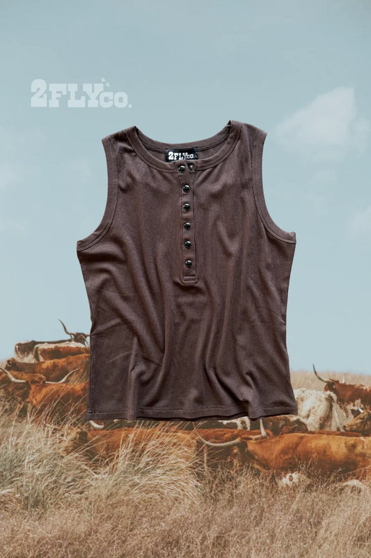 Chocolate Trail Henley Tank
