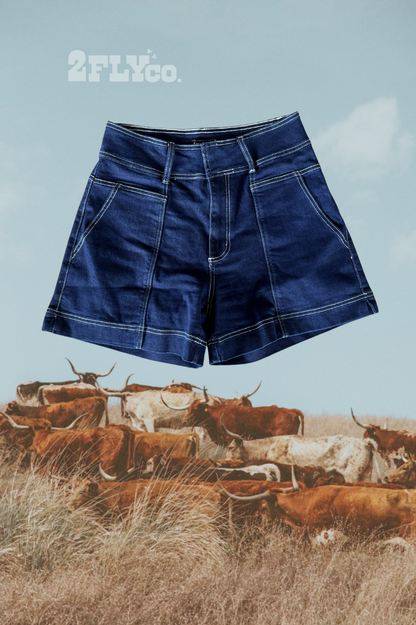 High-Rise Ranch Hand Denim Shorts