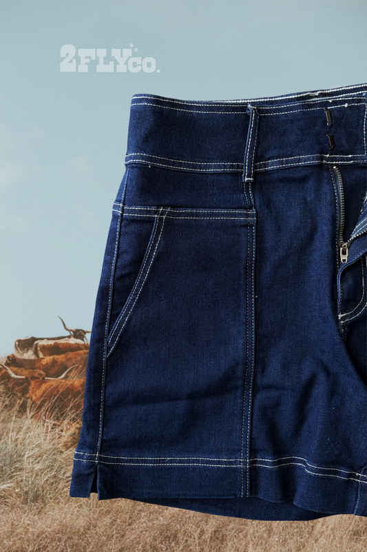 High-Rise Ranch Hand Denim Shorts