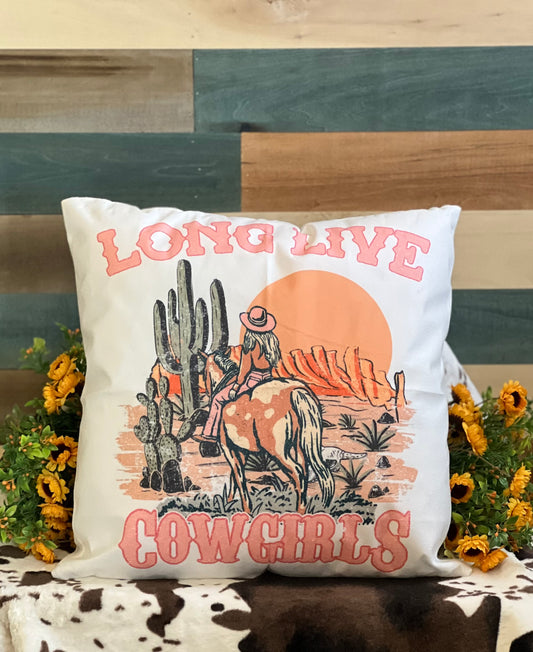 Long Live Cowgirls - Decorative Pillow