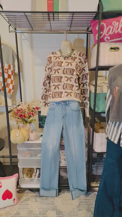 Western Fashion Patterned Sweater
